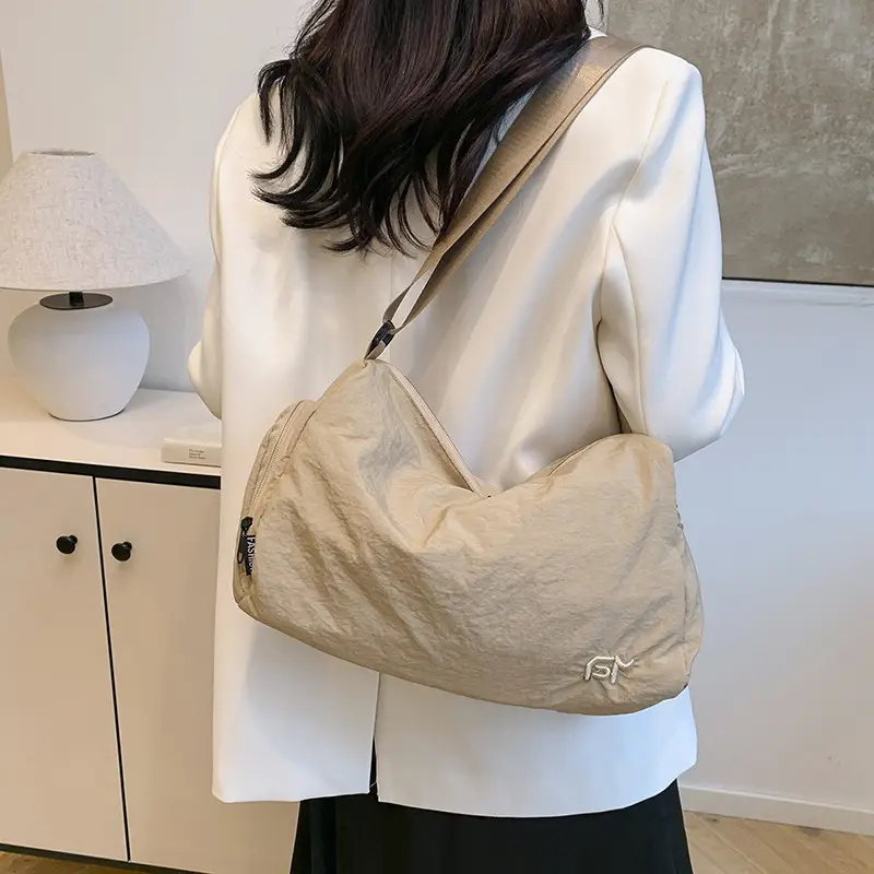 Women's Japanese Canvas Crossbody Bag Large Capacity Tan - Image 3