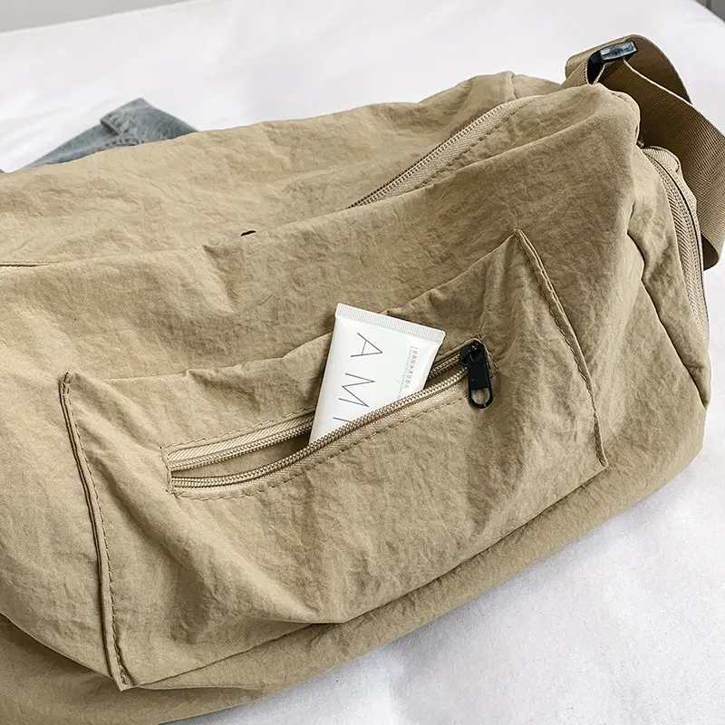 Women's Japanese Canvas Crossbody Bag Large Capacity Tan - Image 5