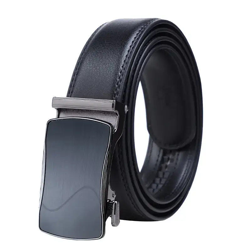 Men's Automatic Buckle Black Belt Cowhide - Image 6