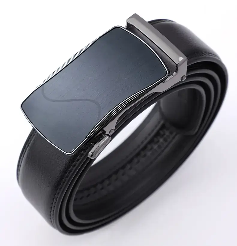 Men's Automatic Buckle Black Belt Cowhide — feature 11