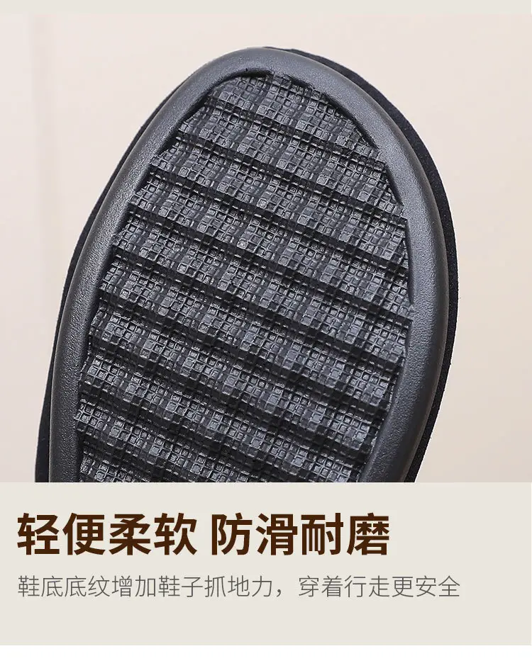 Women's Cotton Shoes 2025 Winter New Style Fleece-Lined Thickened Warm Slip-On Soft Sole Non-Slip Waterproof Mom Shoes Snow Boots — feature 17
