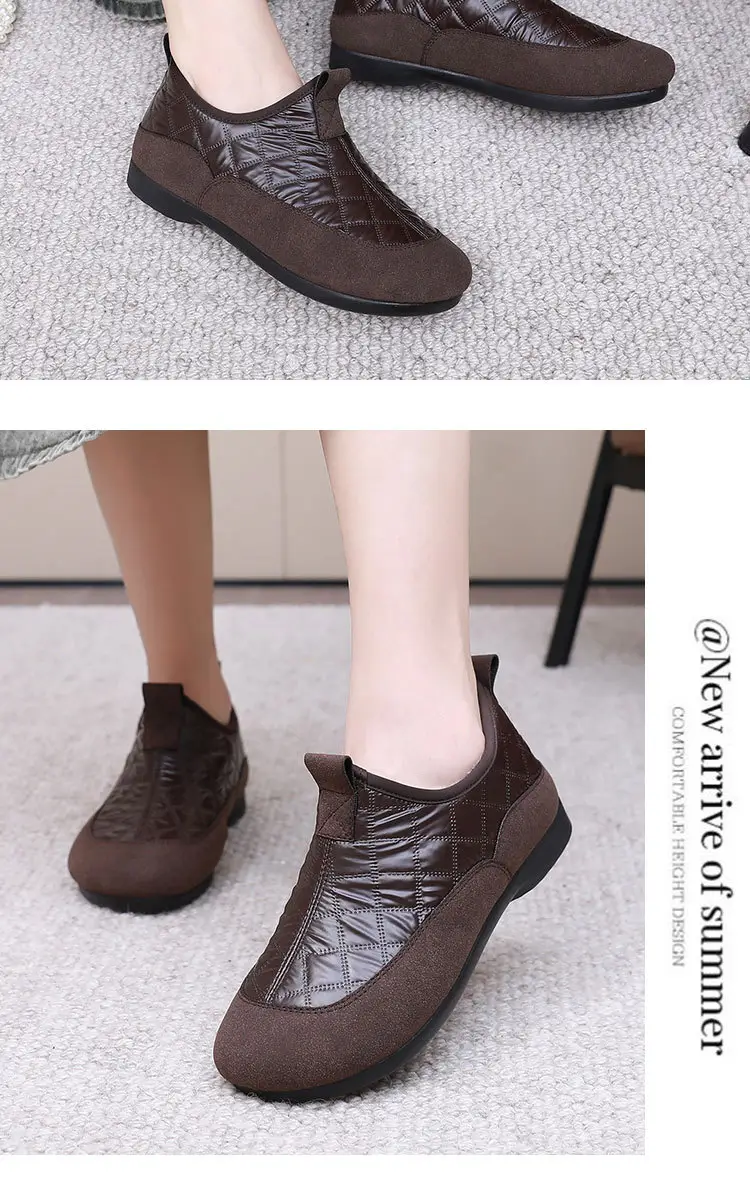 Women's Cotton Shoes 2025 Winter New Style Fleece-Lined Thickened Warm Slip-On Soft Sole Non-Slip Waterproof Mom Shoes Snow Boots — feature 20