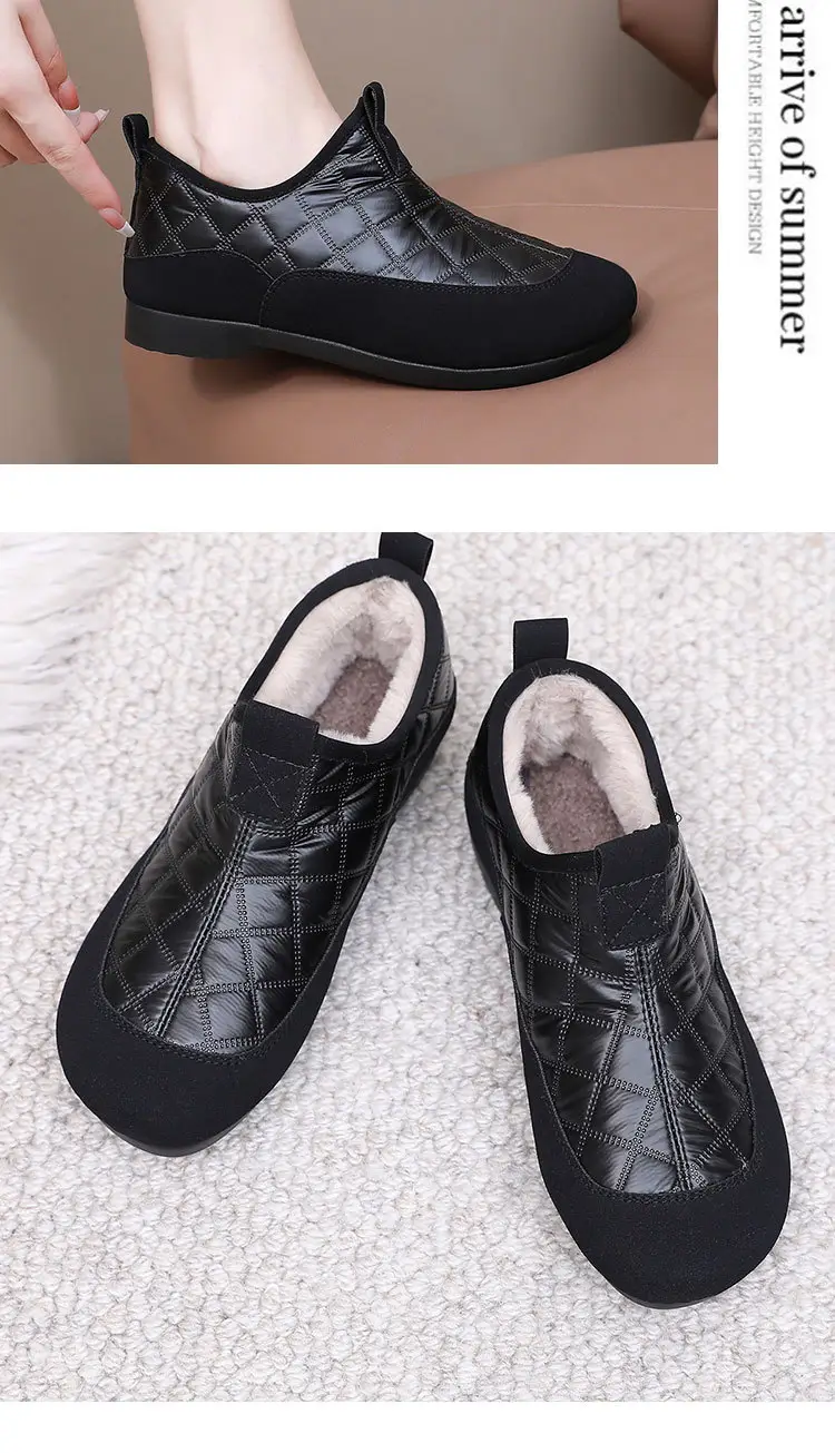 Women's Cotton Shoes 2025 Winter New Style Fleece-Lined Thickened Warm Slip-On Soft Sole Non-Slip Waterproof Mom Shoes Snow Boots — feature 25