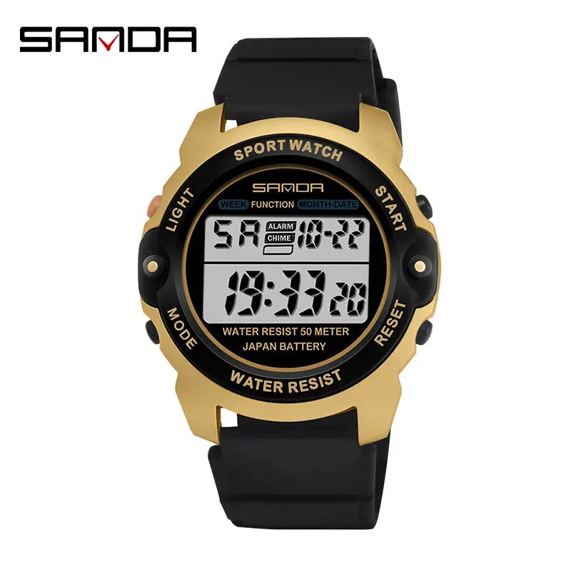 Sanda Multifunctional Digital Watch for Men Women Waterproof Sports Silicone Strap - Image 3