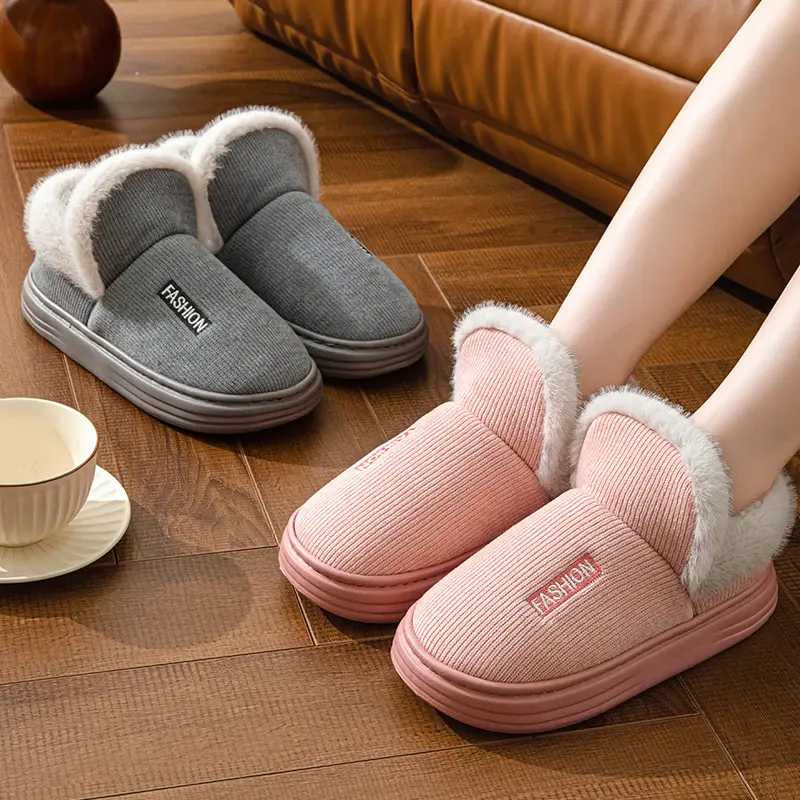 Winter Cotton Slippers Thickened Warm 2024 New Home Couple Indoor Non-slip Moon Shoes Bag with Cotton Shoes for Women - Image 6