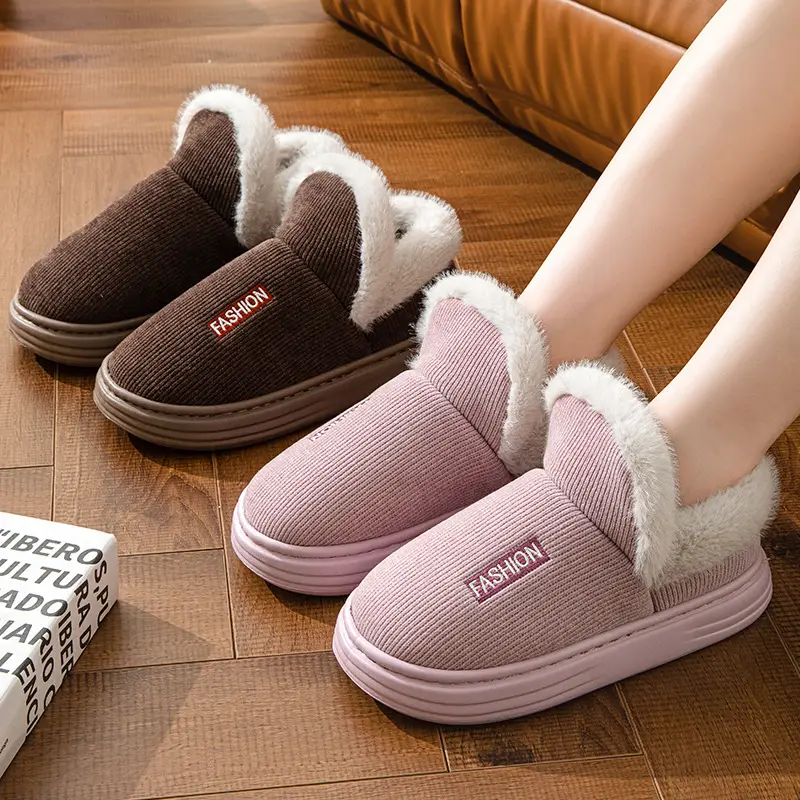 Winter Cotton Slippers Thickened Warm 2024 New Home Couple Indoor Non-slip Moon Shoes Bag with Cotton Shoes for Women - Image 7