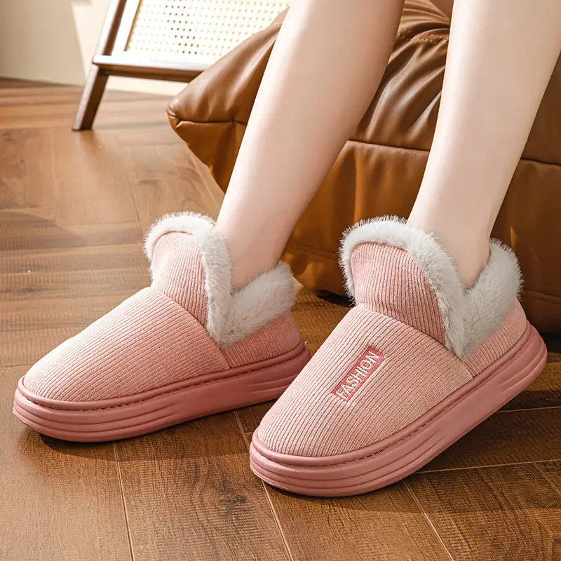 Winter Cotton Slippers Thickened Warm 2024 New Home Couple Indoor Non-slip Moon Shoes Bag with Cotton Shoes for Women - Image 8