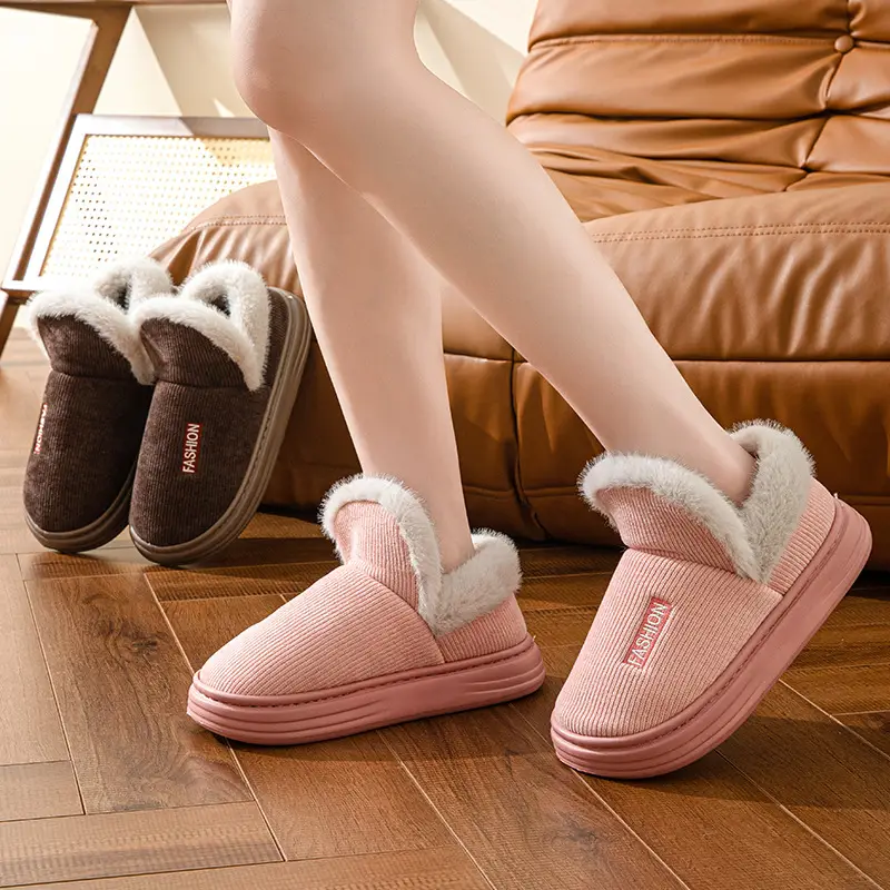 Winter Cotton Slippers Thickened Warm 2024 New Home Couple Indoor Non-slip Moon Shoes Bag with Cotton Shoes for Women - Image 9