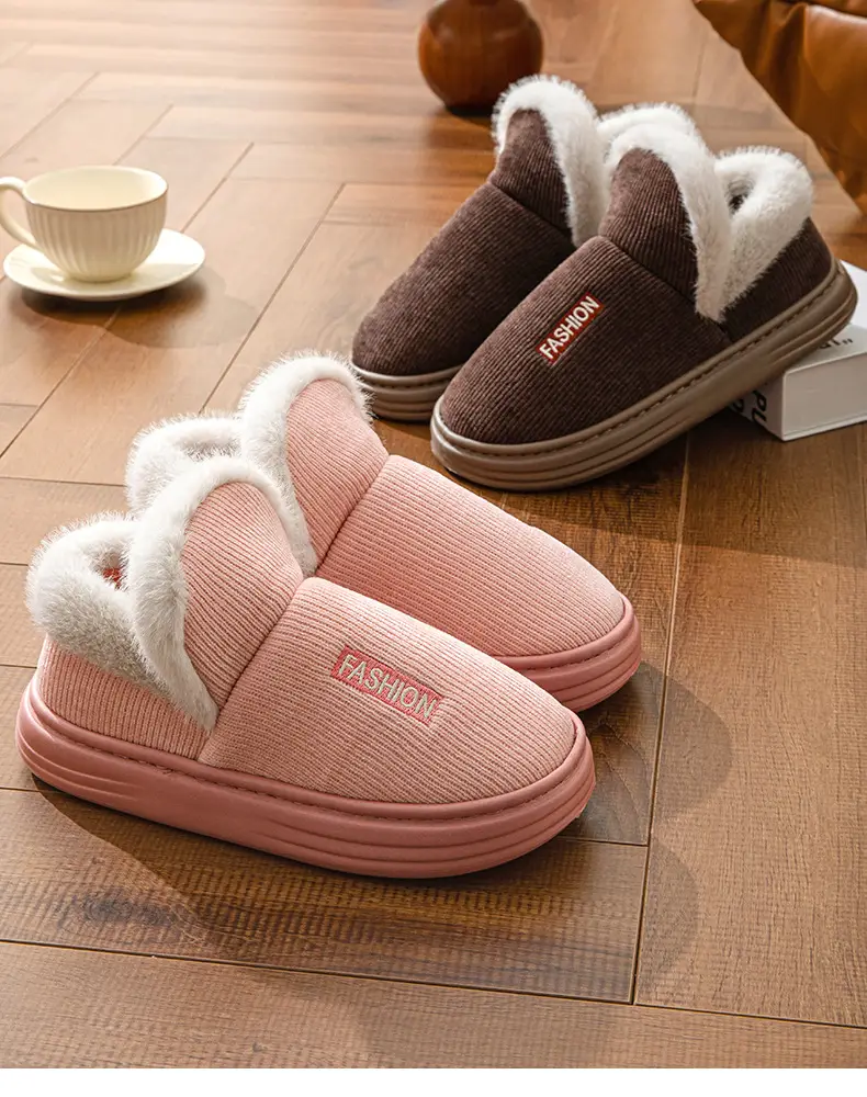 Winter Cotton Slippers Thickened Warm 2024 New Home Couple Indoor Non-slip Moon Shoes Bag with Cotton Shoes for Women — feature 16