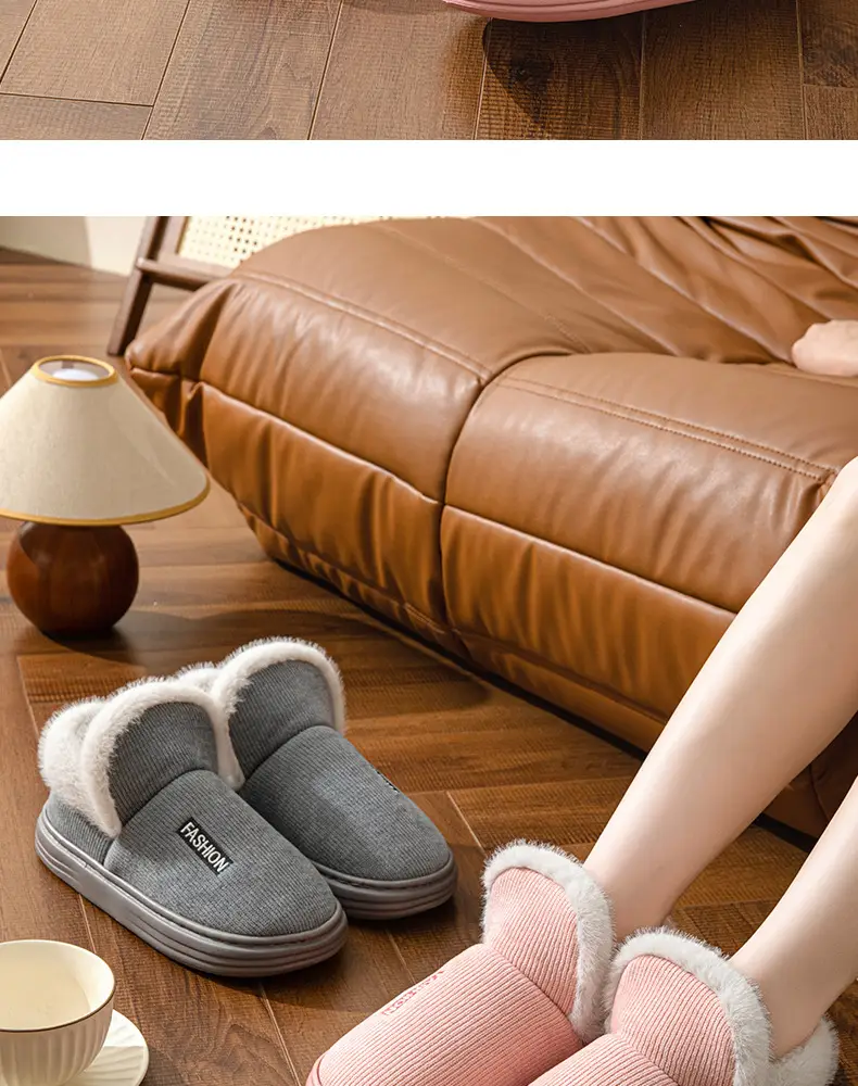 Winter Cotton Slippers Thickened Warm 2024 New Home Couple Indoor Non-slip Moon Shoes Bag with Cotton Shoes for Women — feature 19