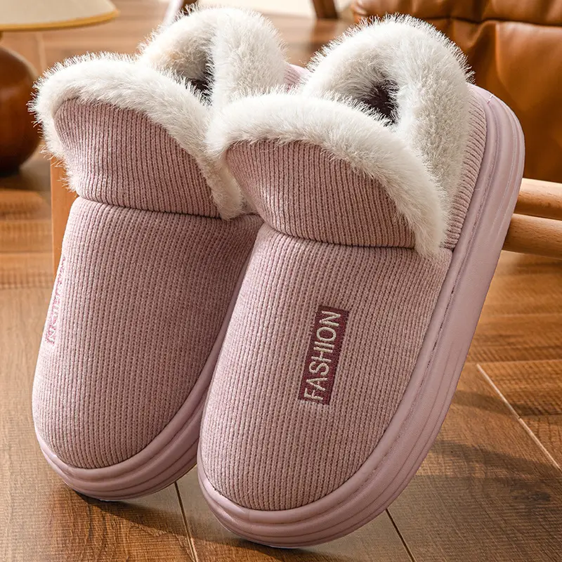Winter Cotton Slippers Thickened Warm 2024 New Home Couple Indoor Non-slip Moon Shoes Bag with Cotton Shoes for Women - Image 4
