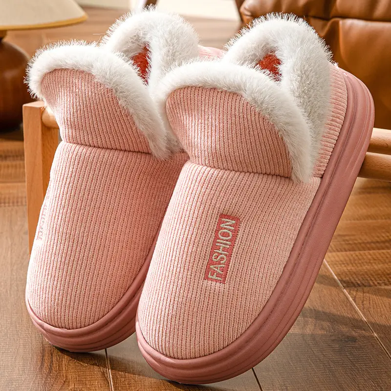 Winter Cotton Slippers Thickened Warm 2024 New Home Couple Indoor Non-slip Moon Shoes Bag with Cotton Shoes for Women - Image 5