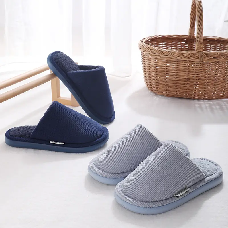 2026 New Thick-Soled Cotton Slippers for Men, Autumn and Winter Latex Non-Slip Warm Fleece-Lined Indoor Home Cotton Slippers for Women - Image 10