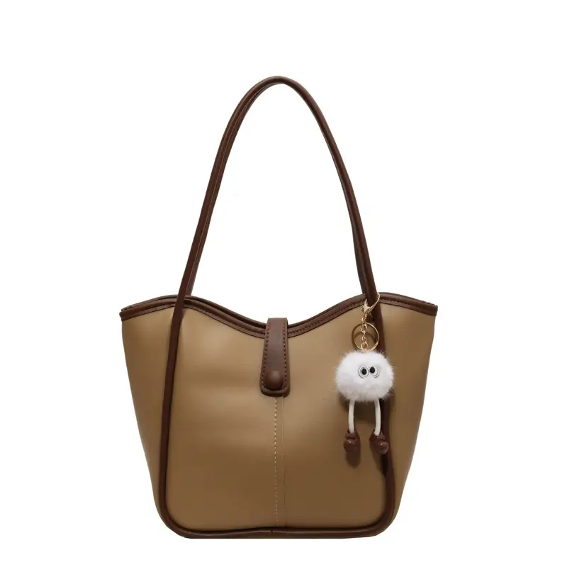 Korean Style Shoulder Bag for Women, Cream Brown, Large Capacity - Image 6