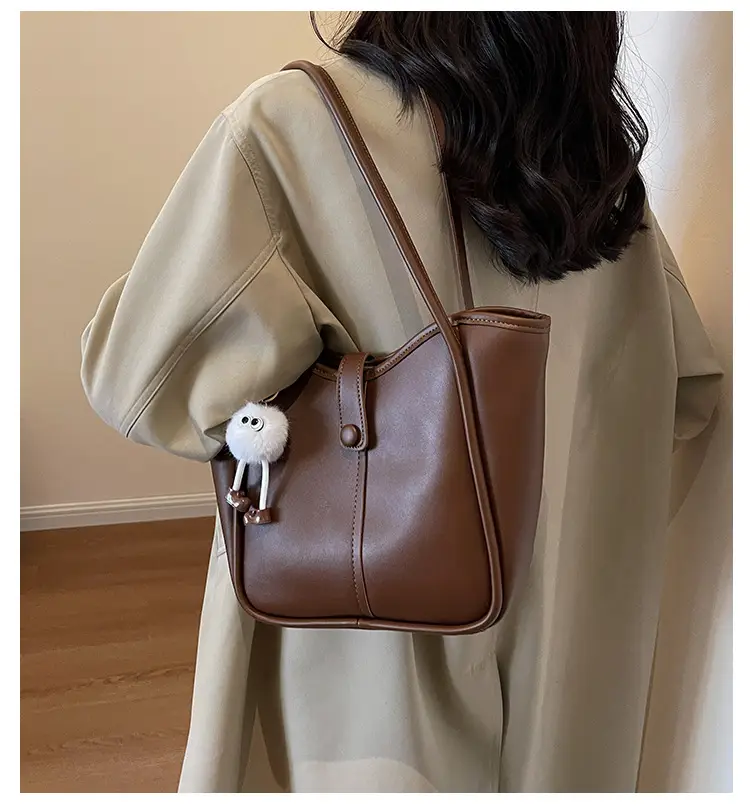 Korean Style Shoulder Bag for Women, Cream Brown, Large Capacity β feature 1