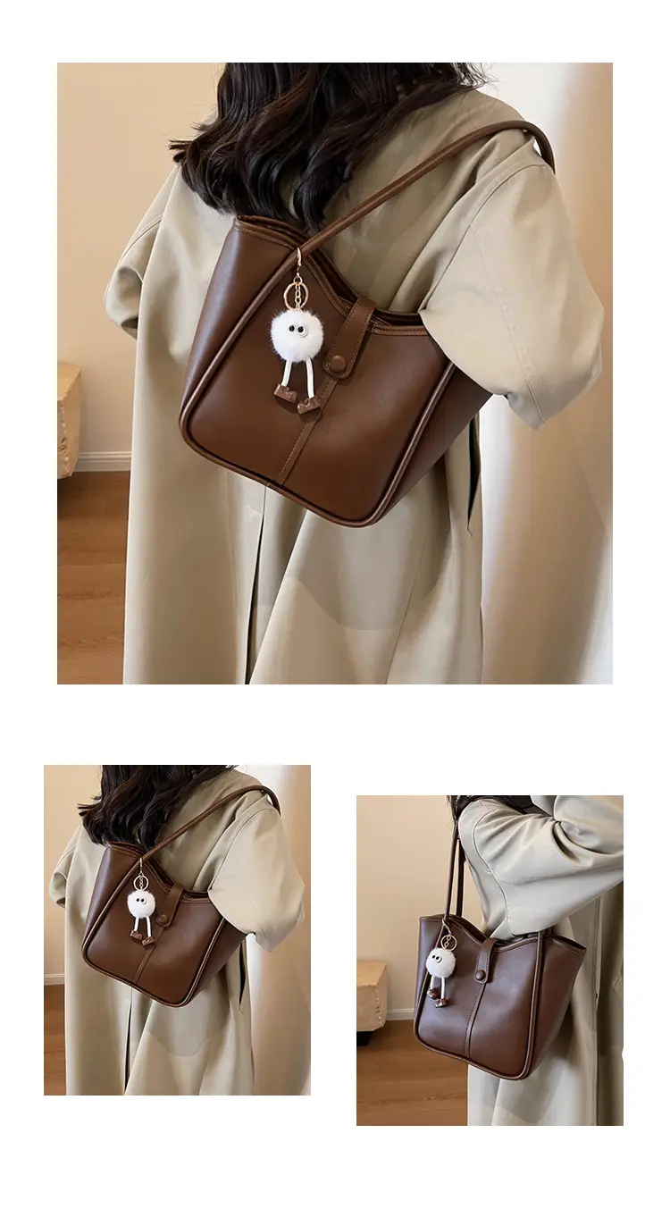 Korean Style Shoulder Bag for Women, Cream Brown, Large Capacity β feature 13