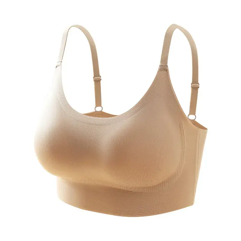 Women's W-Shape Soft Support Push-Up Bra Non-Steel Rings