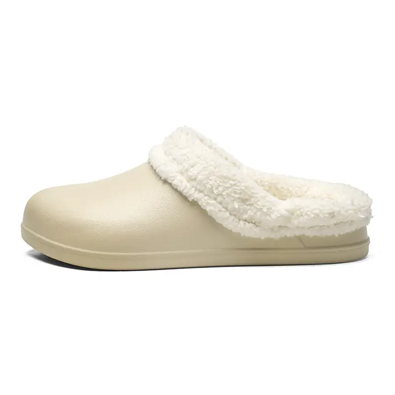 Cross-border plus size fleece-lined Warm Cotton Slippers Winter Women's Cotton Slippers Couple Home Non-slip Wool Slippers Waterproof Cotton Shoes