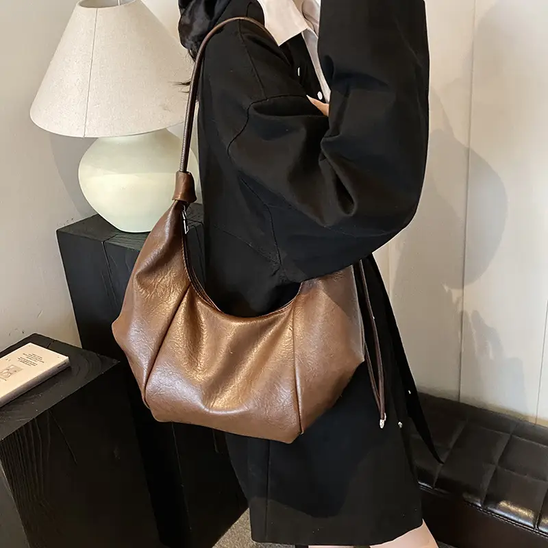 Black Pleated Underarm Bag for Women 2024 - Image 6