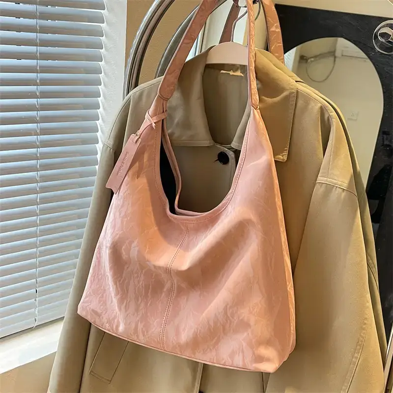 White Korean Style Large Capacity Shoulder Bag for Women - Image 5