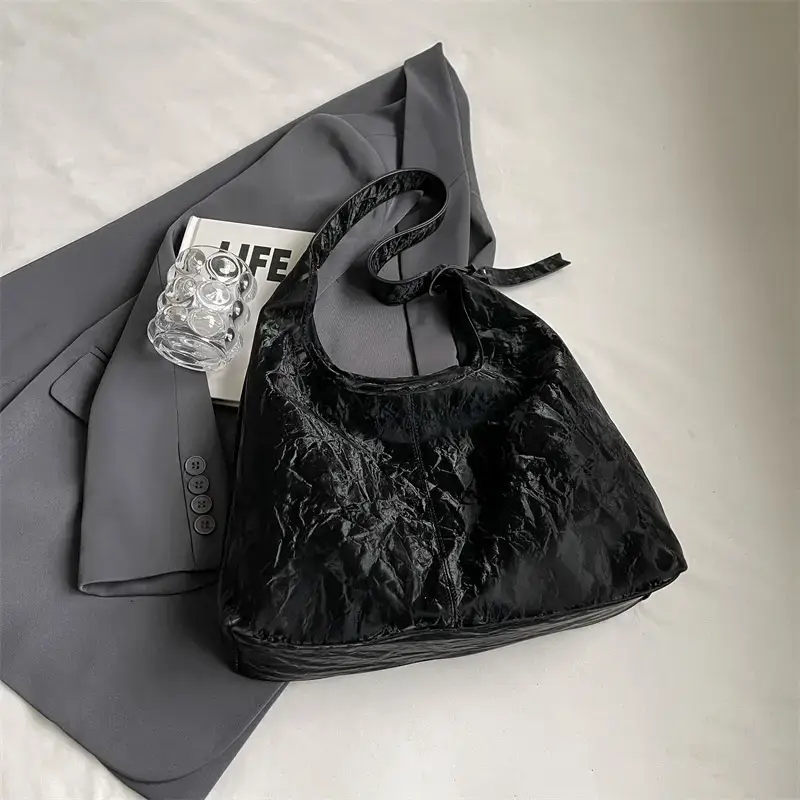 White Korean Style Large Capacity Shoulder Bag for Women - Image 3