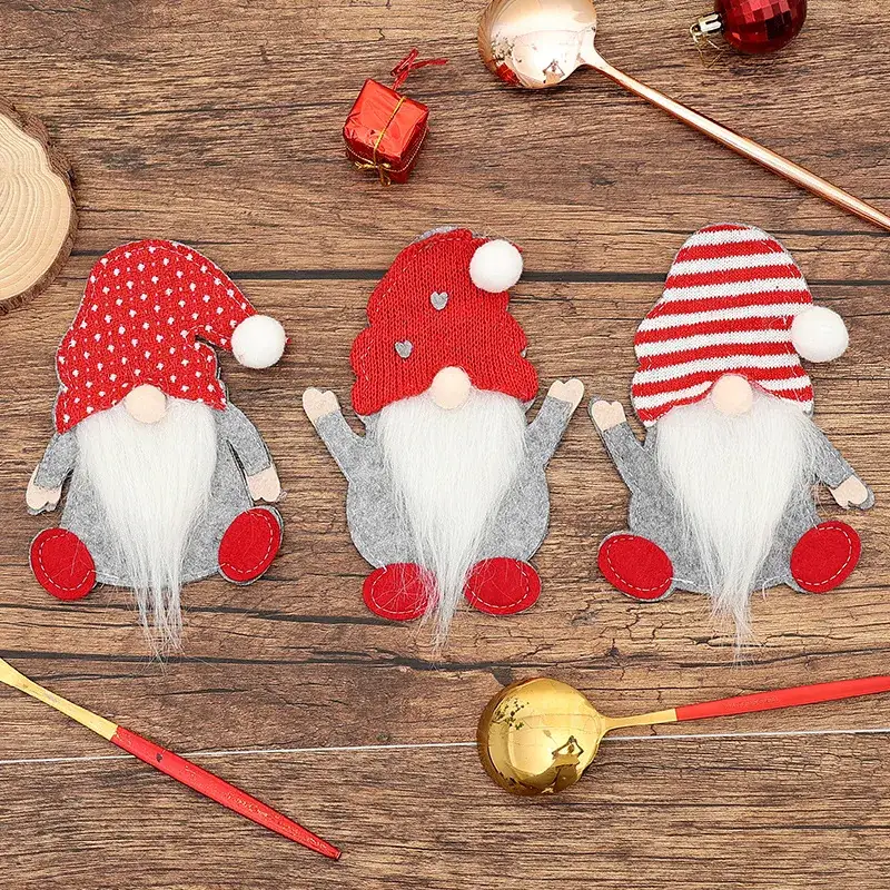 Cross-Country Christmas Gnome Doll Knife Fork Set