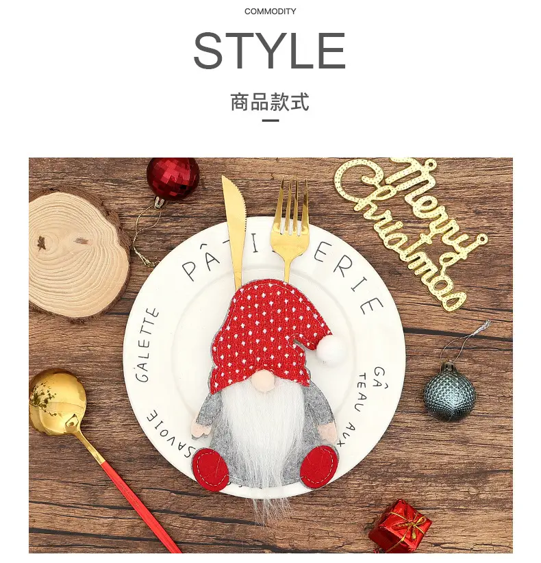 Cross-Country Christmas Gnome Doll Knife Fork Set — feature 4
