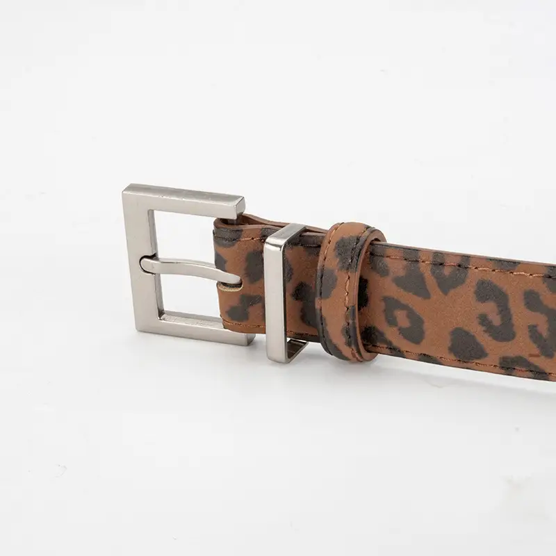 Leopard Leather Belt for Women Slim Fit All Match - Image 4