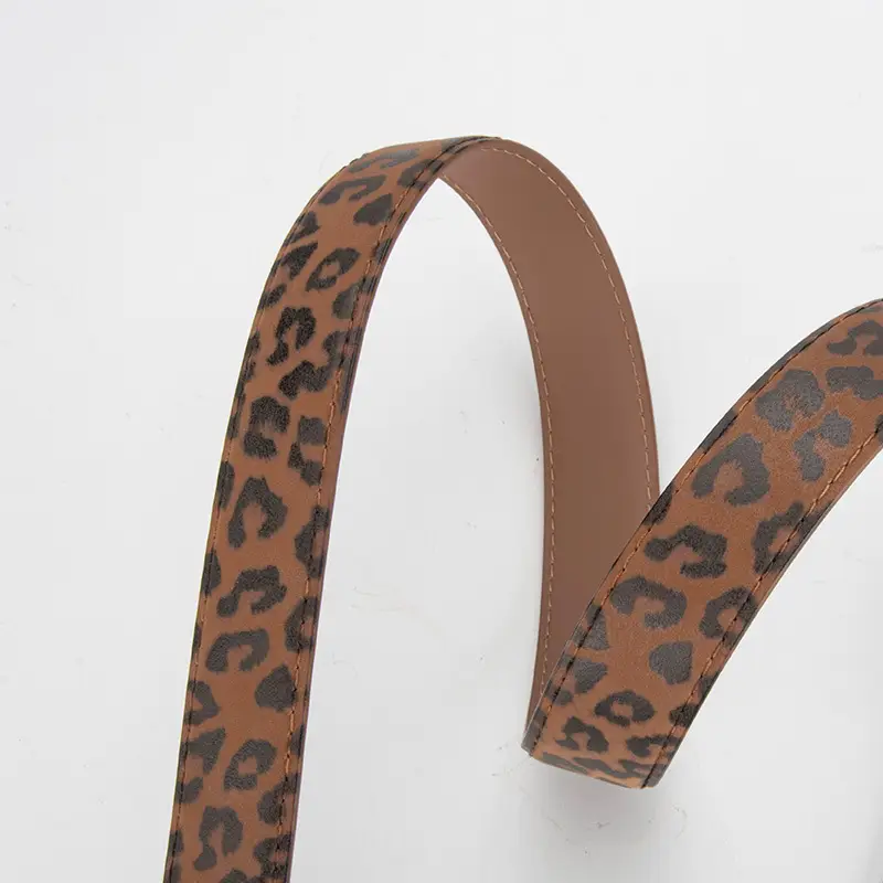 Leopard Leather Belt for Women Slim Fit All Match - Image 5