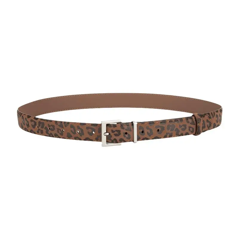 Leopard Leather Belt for Women Slim Fit All Match - Image 6