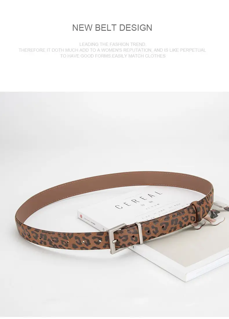 Leopard Leather Belt for Women Slim Fit All Match — feature 10