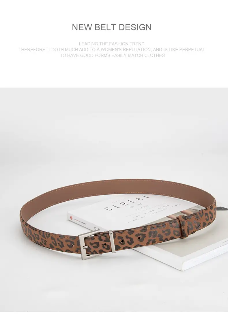 Leopard Leather Belt for Women Slim Fit All Match — feature 11