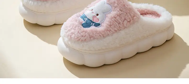 Cotton Slippers Men's Home Winter 2024 Warm Women's Dung-feeling Plush Household Cotton Slippers New Indoor Non-slip — feature 15