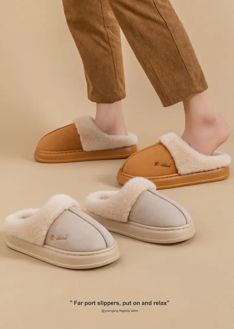 Cotton Slippers for Women 2025 New Style Indoor and Outdoor Plush Warm Thick-Soled Non-Slip Cotton Shoes for Men Floor Support Wholesale — feature 14