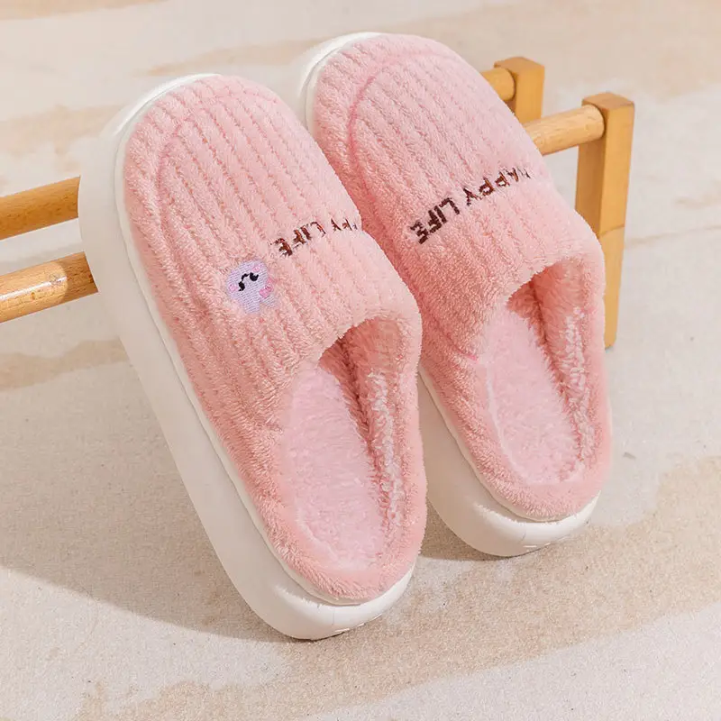 Cotton Slippers for Women 2025 New Style Indoor and Outdoor Plush Warm Thick-Soled Non-Slip Cotton Shoes for Men Floor Support Wholesale