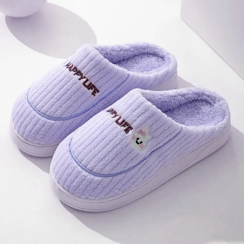 Cotton Slippers for Women 2025 New Style Indoor and Outdoor Plush Warm Thick-Soled Non-Slip Cotton Shoes for Men Floor Support Wholesale