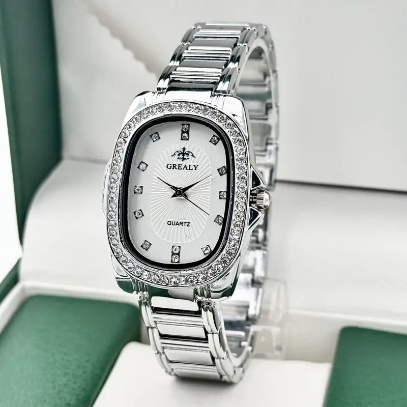 Grealy Women's Quartz Watch with Diamond Bracelet - Image 10