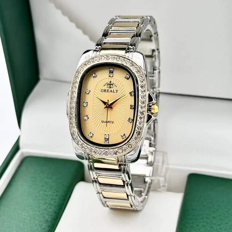 Grealy Women's Quartz Watch with Diamond Bracelet - Image 12