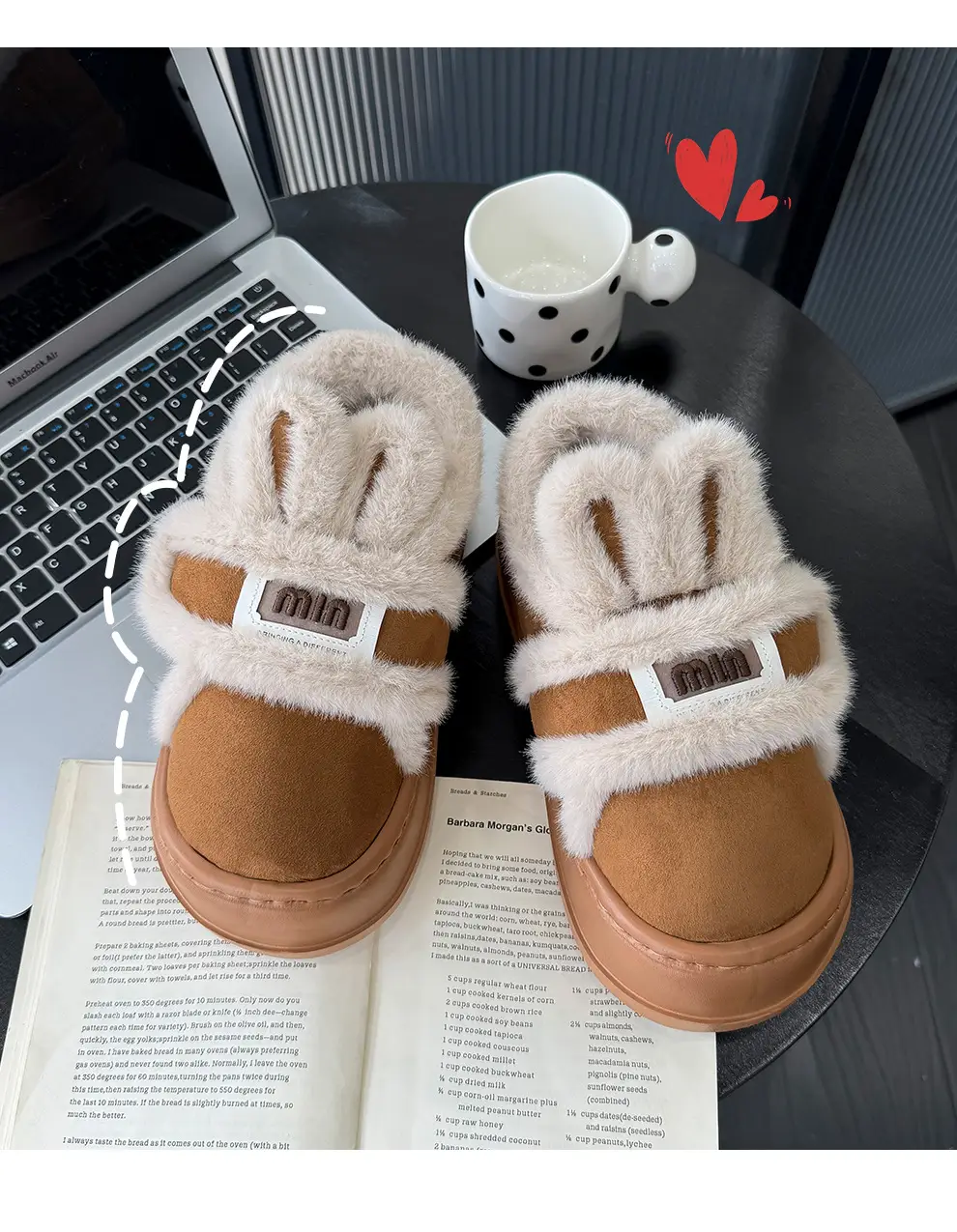 Women Winter Fleece Lined Slippers Cream — feature 22