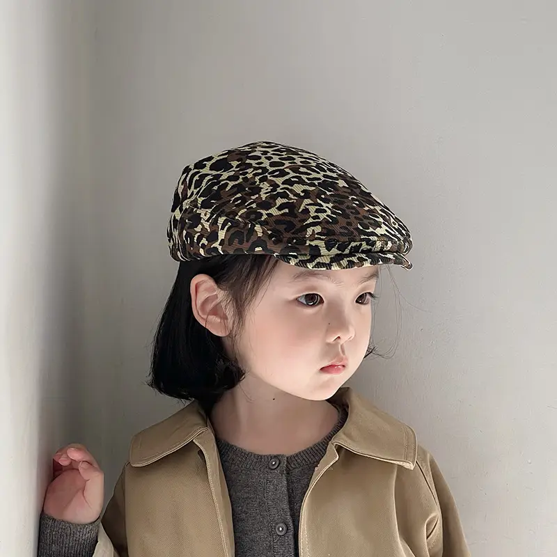 Leopard Print Forward Cap for Kids Spring Autumn - Image 3