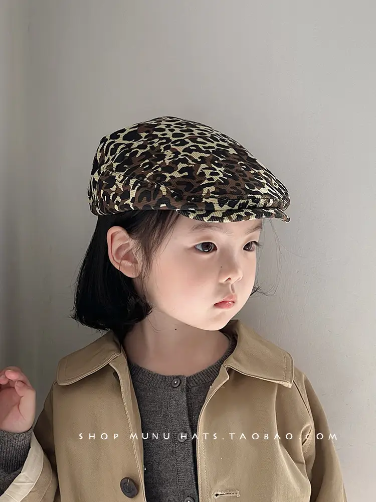 Leopard Print Forward Cap for Kids Spring Autumn — feature 3