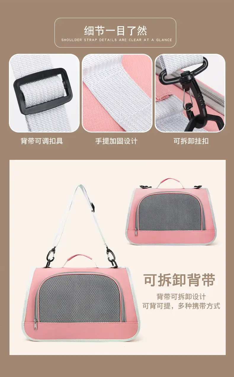 Foldable Pet Bag Blue Mesh Portable Cat Bag — feature 8