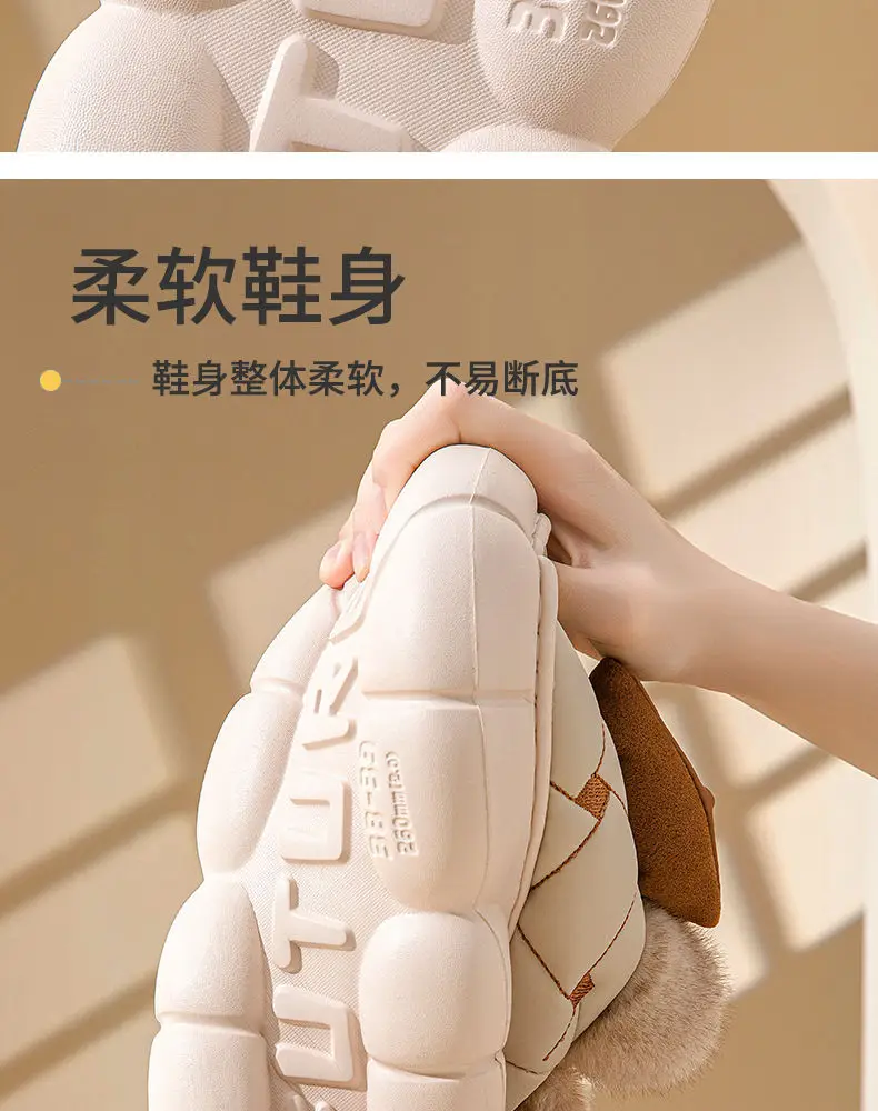 Winter Bow Thick-Soled Cotton Slippers for Women That Can Be Worn Outside to Heattech and Increase Non-Slip in Stock Wholesale Cross-Border Thickened and Warm — feature 28