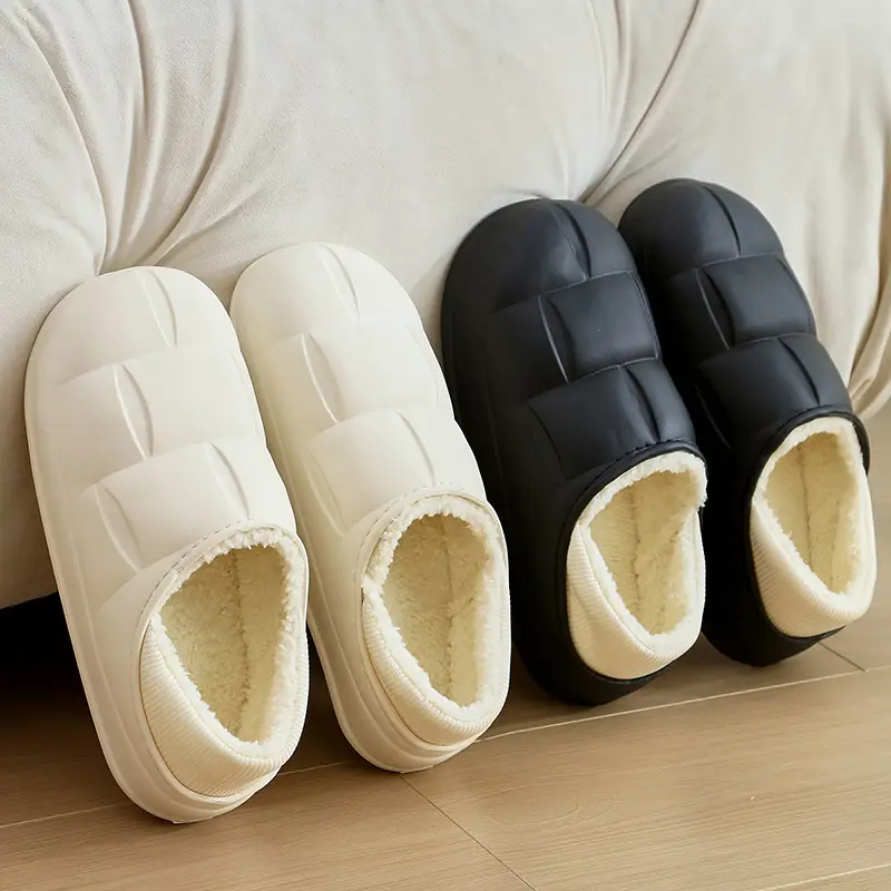 in stock New Winter Cotton Slippers Women's Warm Waterproof Cotton Slippers Couple Thick Sole Autumn and Winter Shoes Men's Wholesale Shoes