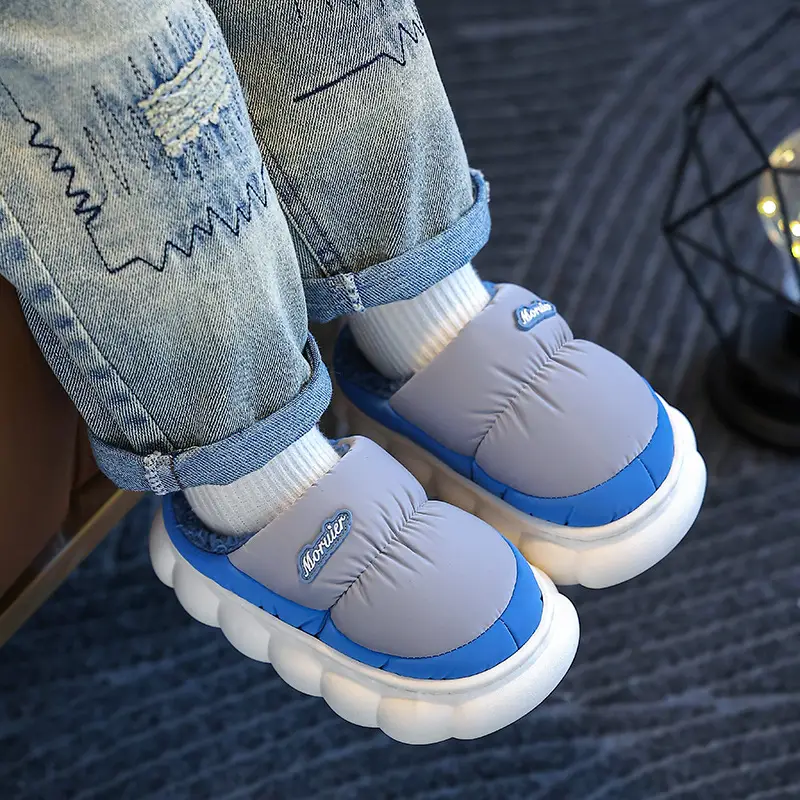 Winter Children's Cotton Slippers Bag with Parent-child Cotton Shoes Warm fleece-lined Thickened Non-slip Waterproof Down Shoes for Home