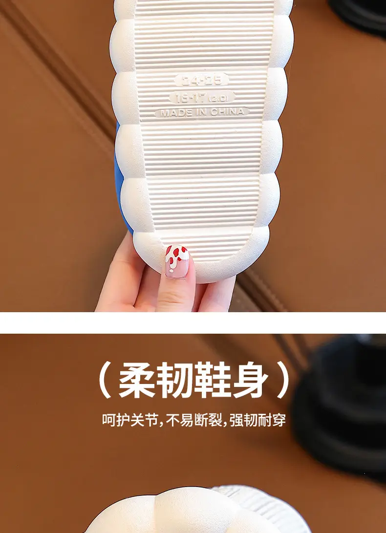Winter Children's Cotton Slippers Bag with Parent-child Cotton Shoes Warm fleece-lined Thickened Non-slip Waterproof Down Shoes for Home — feature 7