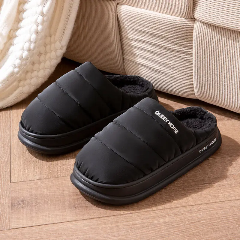 Cotton Slippers for Men, Autumn and Winter 2026 New Style, down Home Indoor Non-Slip Couple's Warm Plush Slippers for Women - Image 7