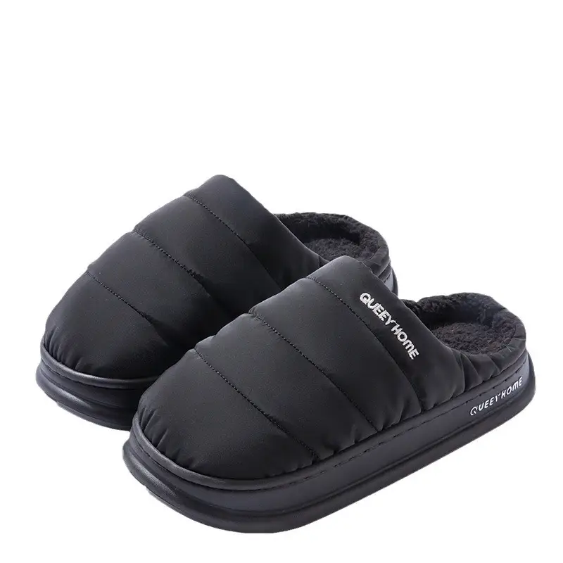 Cotton Slippers for Men, Autumn and Winter 2026 New Style, down Home Indoor Non-Slip Couple's Warm Plush Slippers for Women - Image 9