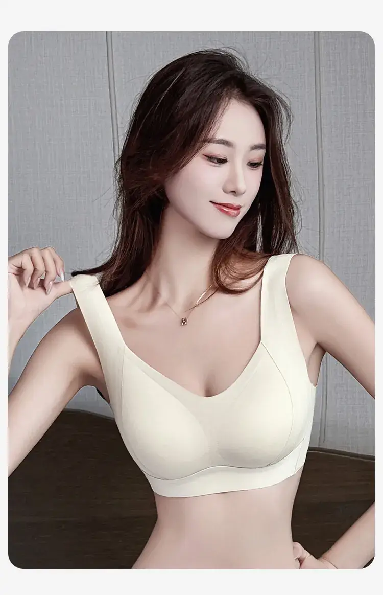 Beige Seamless Breathable Sports Bra with Anti-Sagging Design — feature 18