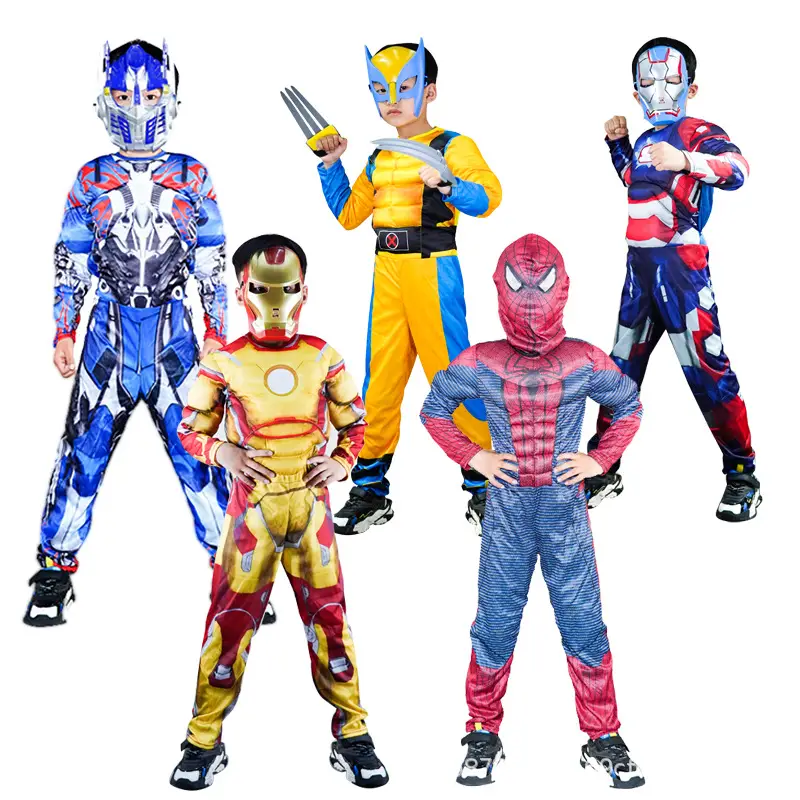 Halloween Kids COS Iron Man Hulk Captain America Optimus Prime Clothes Spider Flash Costume — feature 4